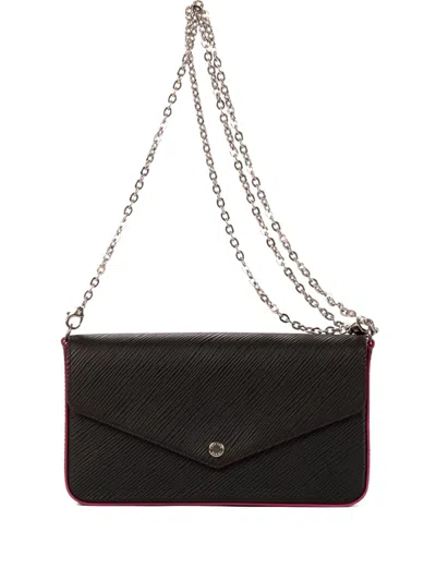 Pre-owned Louis Vuitton 2000s Embossed Chain Bag In Black
