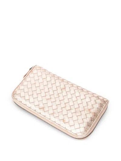 Pre-owned Bottega Veneta Intrecciato-design Zip-fastening Wallet In Neutral