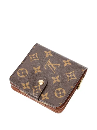 Pre-owned Louis Vuitton 2003 Pm Compact Zip Wallet In Brown