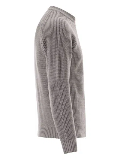 Rakkì Ribbed Crew-neck Sweater In Gray