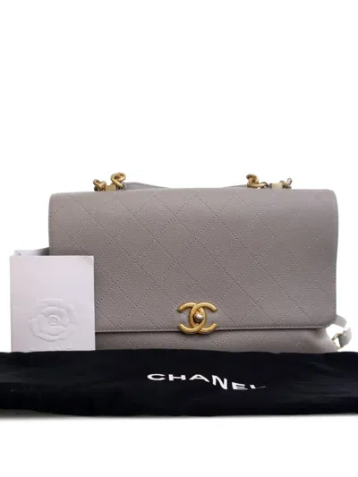 Pre-owned Chanel 2019 Medium Stitched Caviar Chic Affinity Top Handle Bag Satchel In Brown