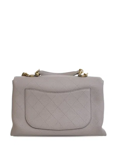 Pre-owned Chanel 2019 Medium Stitched Caviar Chic Affinity Top Handle Bag Satchel In Brown