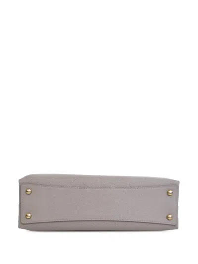 Pre-owned Chanel 2019 Medium Stitched Caviar Chic Affinity Top Handle Bag Satchel In Brown