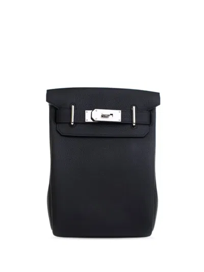 Pre-owned Hermes 2024 Togo Kelly Hac A Dos Pm Backpack In Black