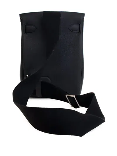 Pre-owned Hermes 2024 Togo Kelly Hac A Dos Pm Backpack In Black