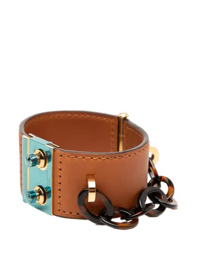 Pre-owned Louis Vuitton 2013 Nomade Lock Me Bracelet Costume Bracelet In Brown