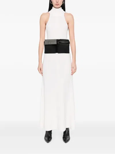 Pre-owned Gucci 2000-2015 Gg Canvas Double Pocket Belt Bag In Black