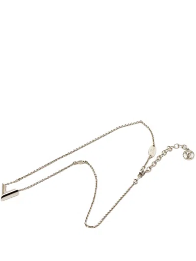 Pre-owned Louis Vuitton 2021 Silver Plated Essential V Supple Necklace Costume Necklace