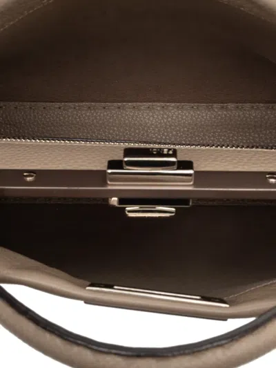 Pre-owned Fendi 2010-2025 Medium Leather Selleria Peekaboo Iconic Satchel In Brown