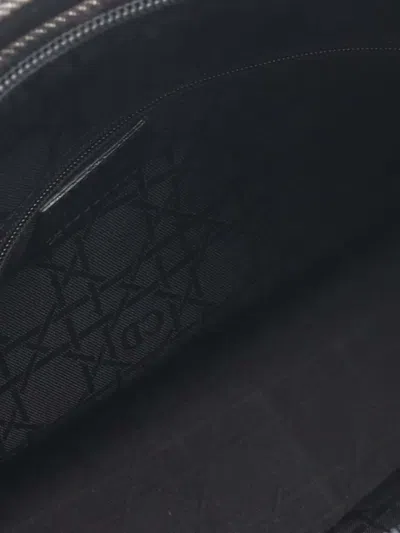 Pre-owned Dior 2010-2025 Large Denim Cannage Lady  Satchel In Black