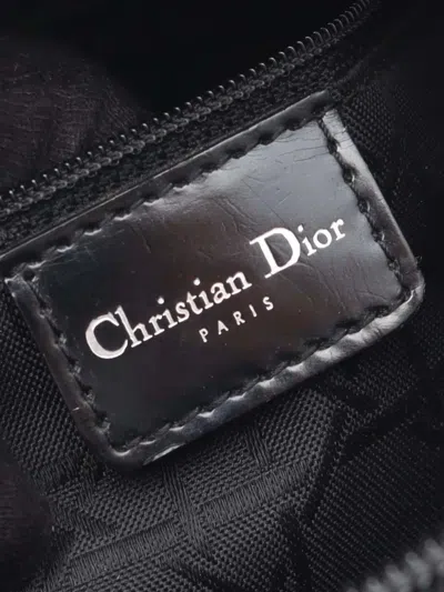 Pre-owned Dior 2010-2025 Large Denim Cannage Lady  Satchel In Black