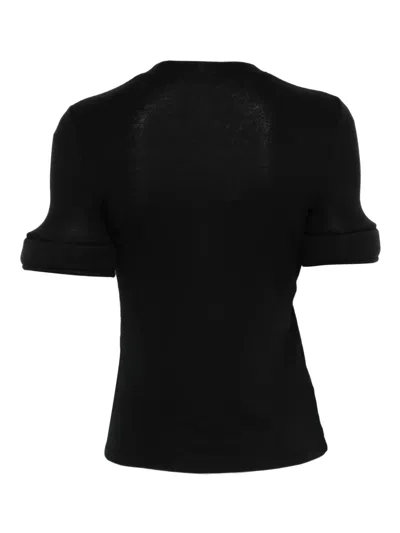 Melitta Baumeister Fine-knit T-shirt In Black