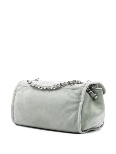 Pre-owned Chanel 2012 Calfskin French Riviera Shoulder Bag In Gray