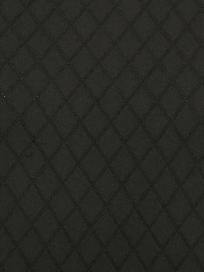 Pre-owned Carolina Herrera Vintage Diamond-pattern Knitted Blouse In Black