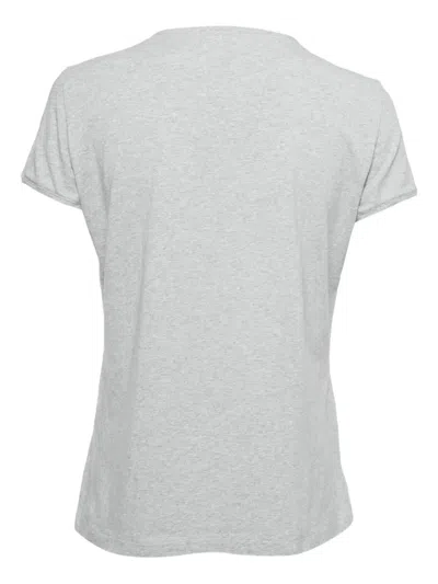 Pre-owned Carolina Herrera Vintage Grey Print T-shirt In Gray