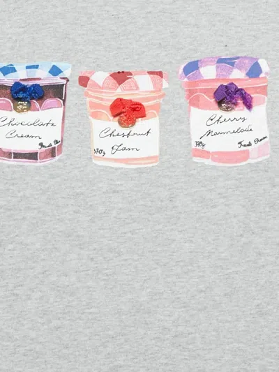 Pre-owned Carolina Herrera Vintage Grey Print T-shirt In Gray