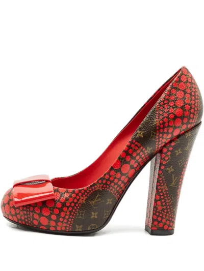 Pre-owned Louis Vuitton X Yayoi Kusama Polka-dot Heeled Pumps In Red