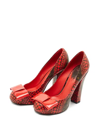 Pre-owned Louis Vuitton X Yayoi Kusama Polka-dot Heeled Pumps In Red