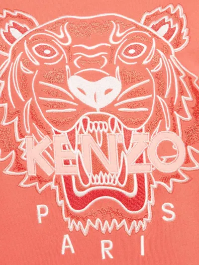 Pre-owned Kenzo Tiger Embroidered Round-neck Sweatshirt In Orange