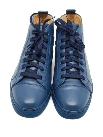 Pre-owned Christian Louboutin Leather Sneakers In Blue