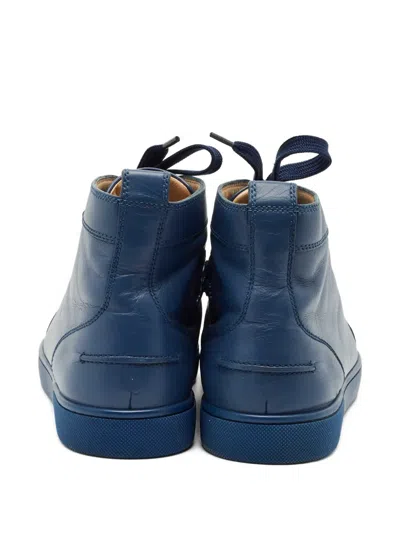 Pre-owned Christian Louboutin Leather Sneakers In Blue