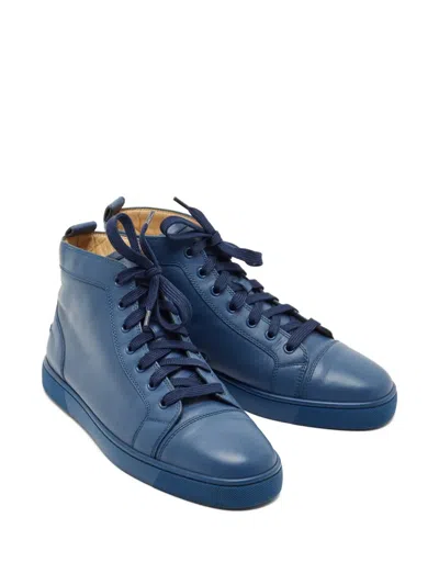 Pre-owned Christian Louboutin Leather Sneakers In Blue