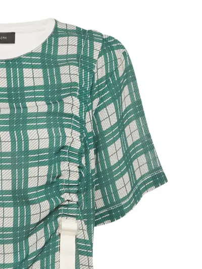 Pre-owned Joseph Buckle-detail Check T-shirt In Green