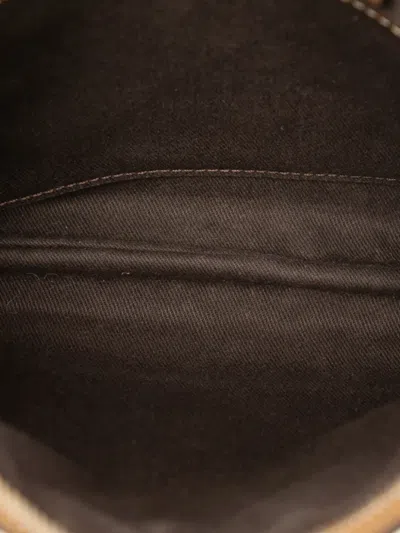 Pre-owned Celine 2007 Canvas Carriage Shoulder Bag In Brown