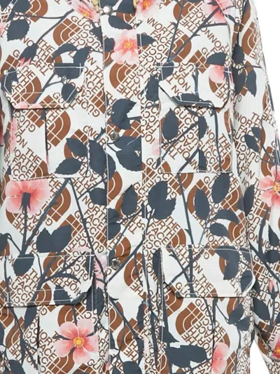 Pre-owned Gucci X North Face Floral-print Hooded Coat In White