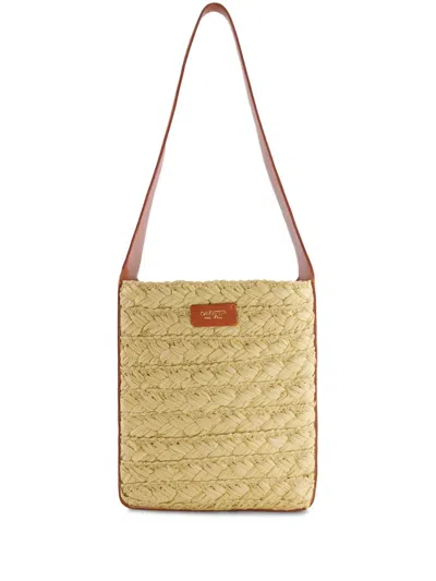 Giambattista Valli Raffia Beach Bag In Neutral