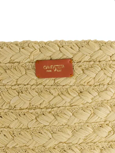 Giambattista Valli Raffia Beach Bag In Neutral