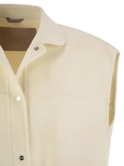 Herno Snap-fastening Wool Waistcoat In Neutral