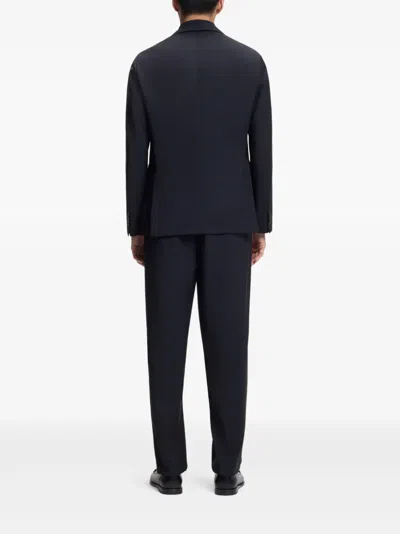 Hugo Boss Washable Slim-fit Jacket In A Wool Blend In Blue