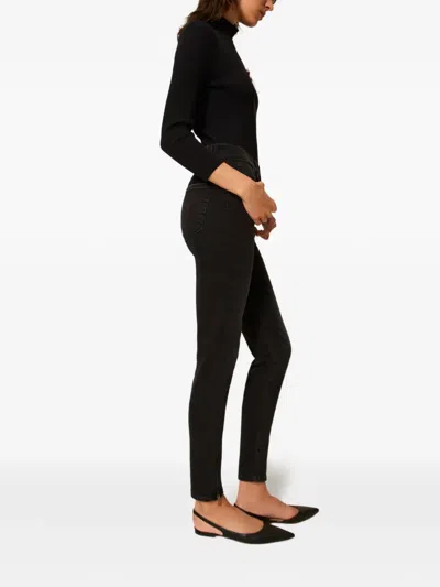 Twinset Zip Jeans In Black