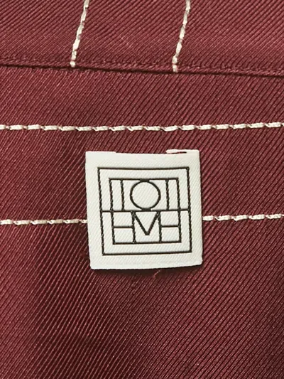 Pre-owned Totême Monogram-pattern Silk Top In Red