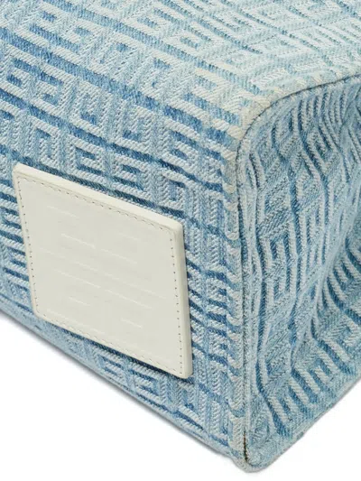 Pre-owned Givenchy 4g Denim Leather Medium Tote Bag In Blue