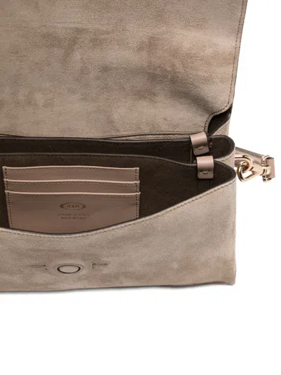 Tod's Mini T Timeless Flap Shoulder Bag In Brown
