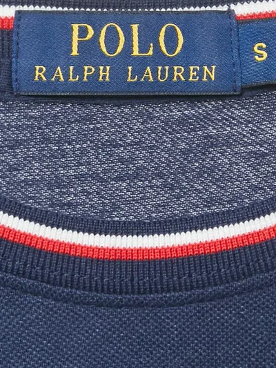 Pre-owned Polo Ralph Lauren Vintage Cotton Logo-embroidered T-shirt In Blue