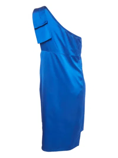 Pre-owned Stella Mccartney One-shoulder Mini Dress In Blue
