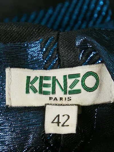 Pre-owned Kenzo V-neck Shift Mini Dress In Blue