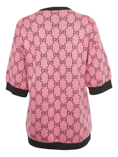 Pre-owned Gucci Short-sleeve Sweater In Pink