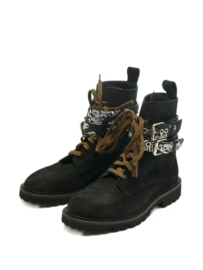 Pre-owned Amiri Bandana Buckle Boots In Black