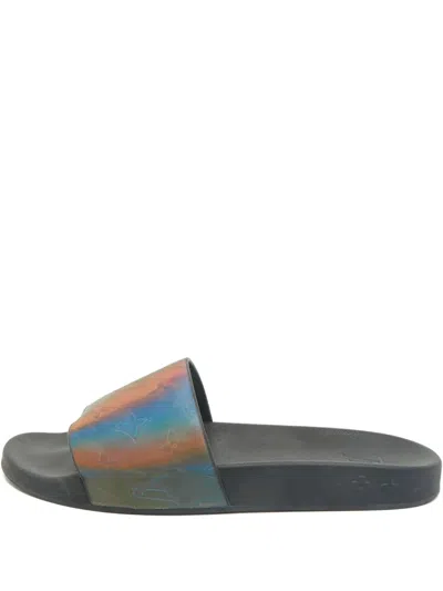 Pre-owned Louis Vuitton Monogram Slides In Blue