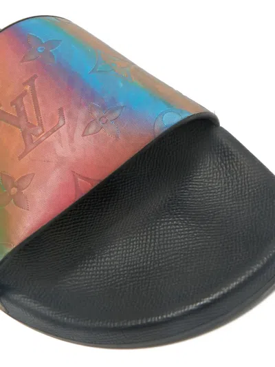 Pre-owned Louis Vuitton Monogram Slides In Blue