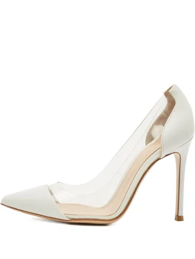 Pre-owned Gianvito Rossi Plexi Leather Pumps In Neutral