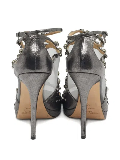 Pre-owned Jimmy Choo Karima Embellished Sandals In White