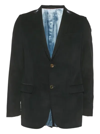Pre-owned Gucci Embroidered Corduroy Blazer In Black