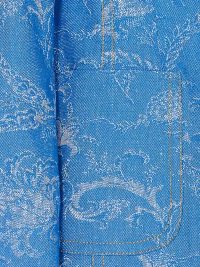 Etro Buttoned Blazer In Blue