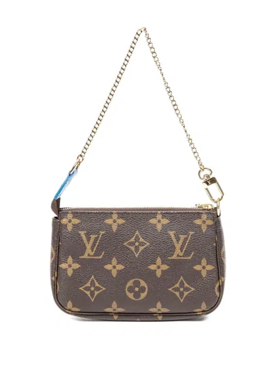 Pre-owned Louis Vuitton Mini Vivienne Pochette Accessoires Clutch Bag In Brown