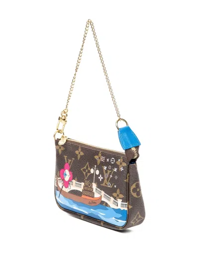 Pre-owned Louis Vuitton Mini Vivienne Pochette Accessoires Clutch Bag In Brown